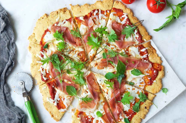 Gluten-free almond flour pizza crust