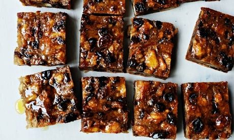 Gluten-free and dairy-free bread pudding with a sticky topping