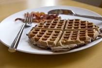 Gluten-free blue cornmeal waffles