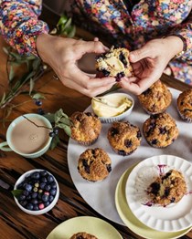 Gluten-free brown butter blueberry muffins