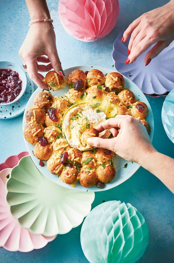 Gluten free cheesy garlic dough ball wreath
