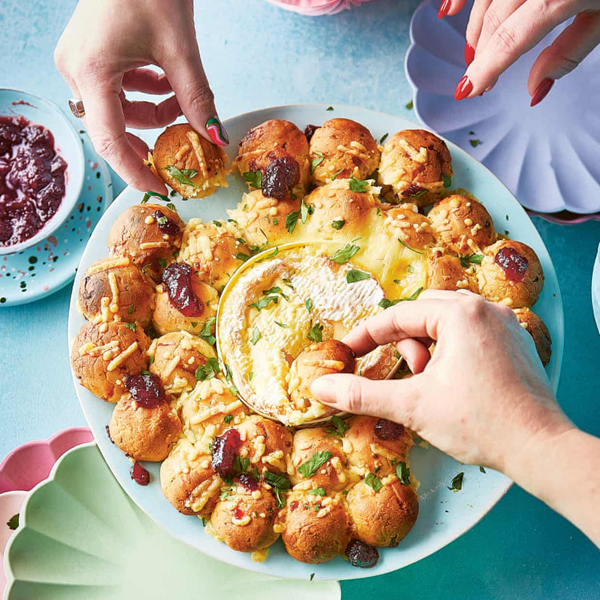 Gluten-free cheesy garlic dough ball wreath