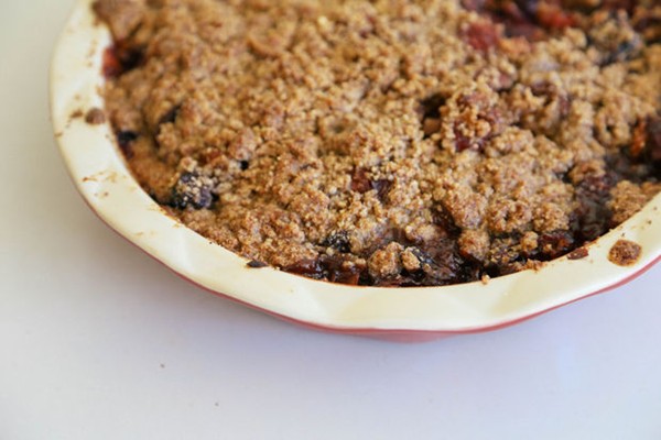 Gluten-free cherry-coconut crisp