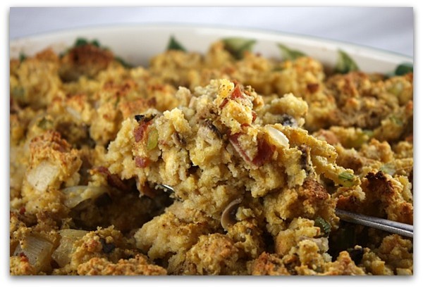 Gluten-free cornbread and bacon stuffing