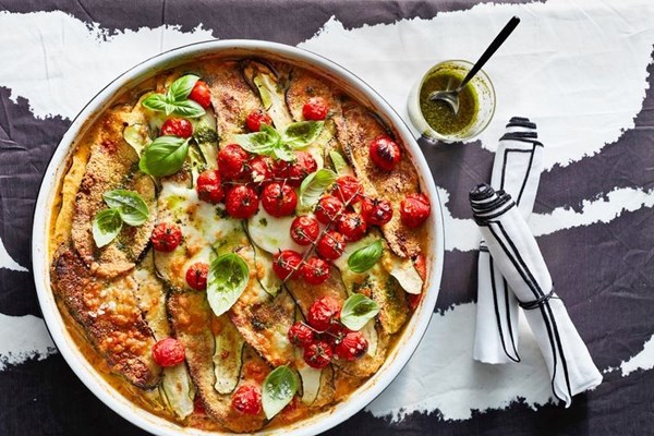 Gluten-free eggplant Parmigiana lasagne