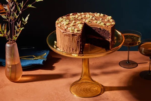 Gluten-free gingerbread layer cake with chocolate buttercream 