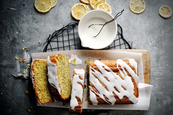 Gluten-free lemon and poppy seed loaf cake