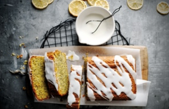 Gluten-free lemon and poppy seed loaf cake