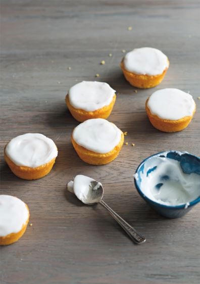 Gluten-free mandarin, polenta & coconut cakes