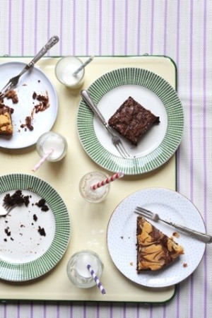 Gluten-free marbled triple chocolate cardamom brownie