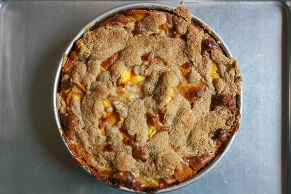 Gluten-free peach brown butter buckle