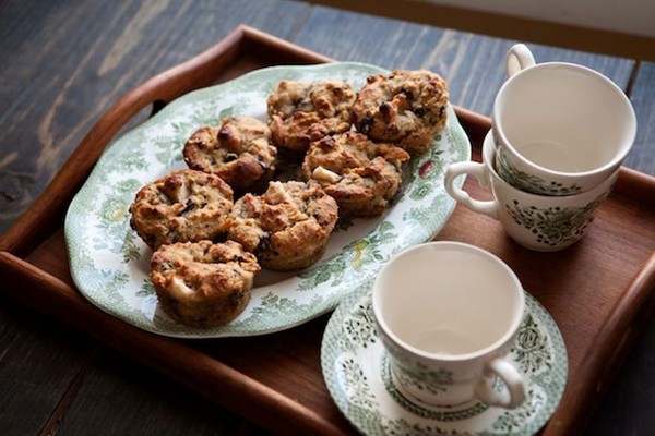 Gluten-free pear, chocolate, and almond muffins