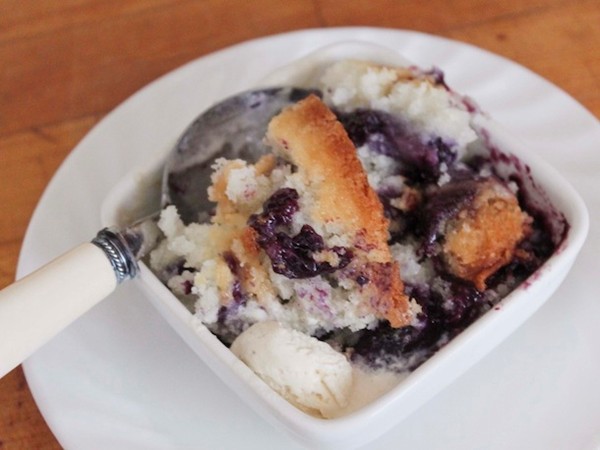 Gluten-free Texas-style blueberry cobbler