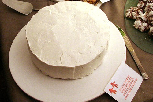 Gluten free white cake with Italian meringue buttercream