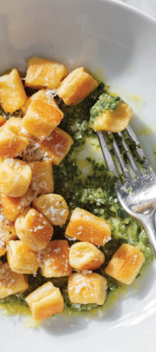 Gnocchi à la Parisienne with pistou