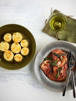 Gnocchi alla Romana with saltimbocca