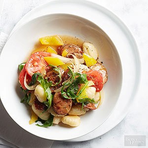 Gnocchi and sausage