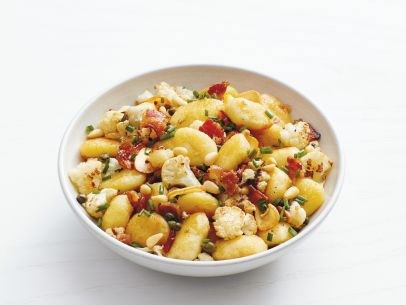 Gnocchi with bacon and roasted cauliflower