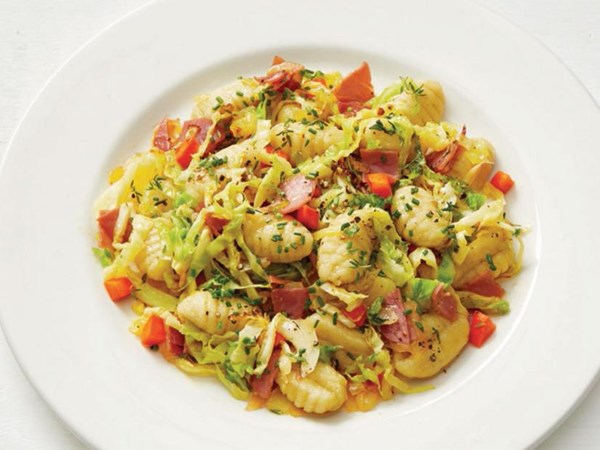 Gnocchi with corned beef and cabbage