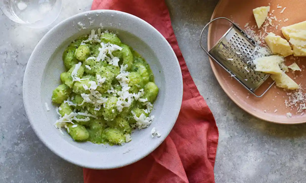 Gnocchi with green peas and ricotta salata