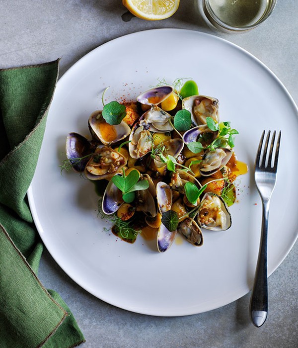 Gnocchi with spicy pipi sauce and wild herbs