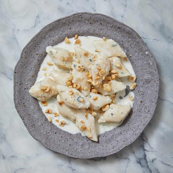Gnocchi with Taleggio and roasted hazelnuts