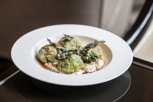 Gnudi with chopped burrata, sage butter and Parmesan