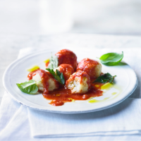 Gnudi with tomato sauce