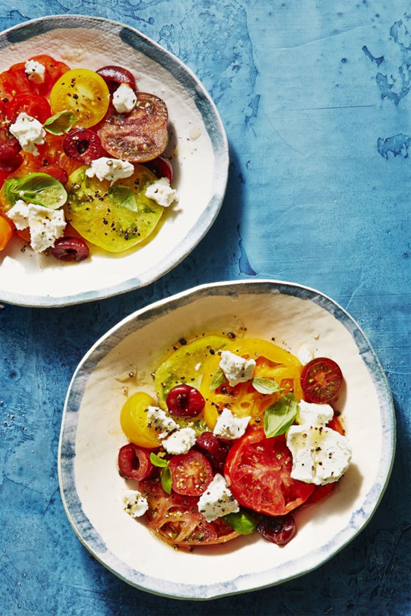 Goat cheese & cherry Caprese