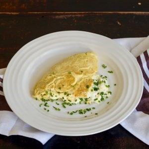 Goat cheese and chive omelette