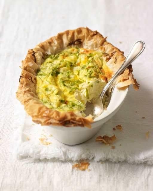 Goat cheese and dill quiche