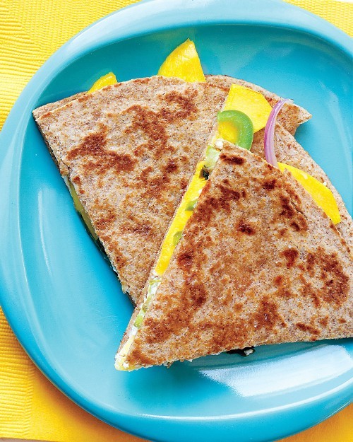 Goat cheese and mango quesadillas