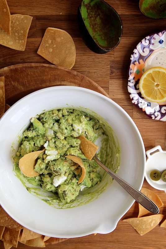 Goat cheese and roasted corn guacamole