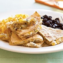 Goat cheese and roasted corn quesadillas