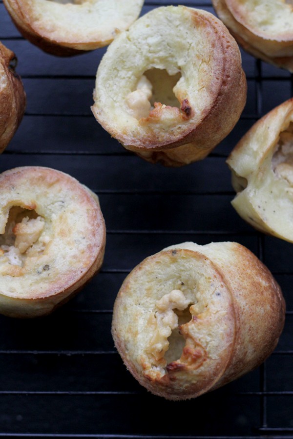 Goat cheese, black pepper, and honey popovers