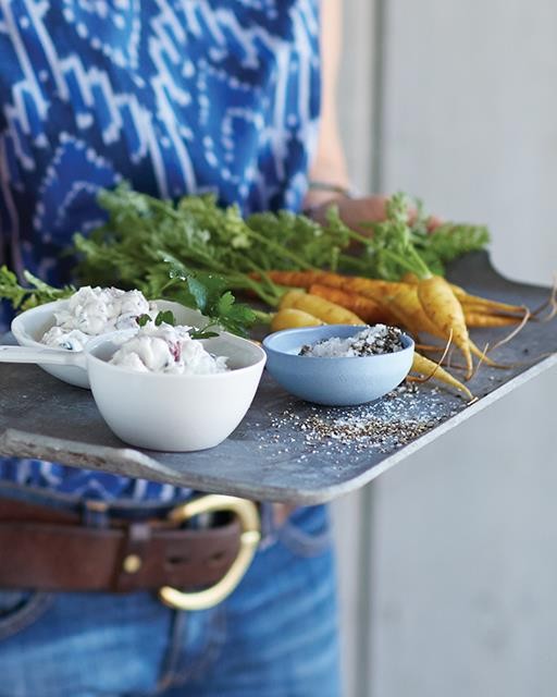 Goat cheese dip with olives & lemon