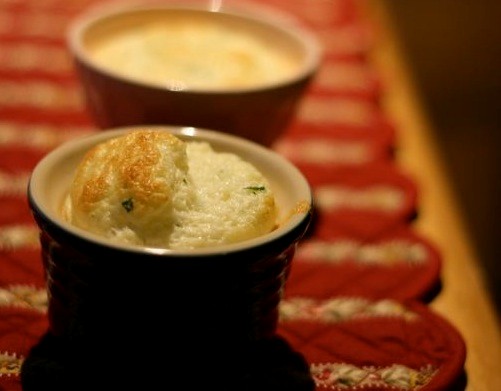 Goat cheese soufflé