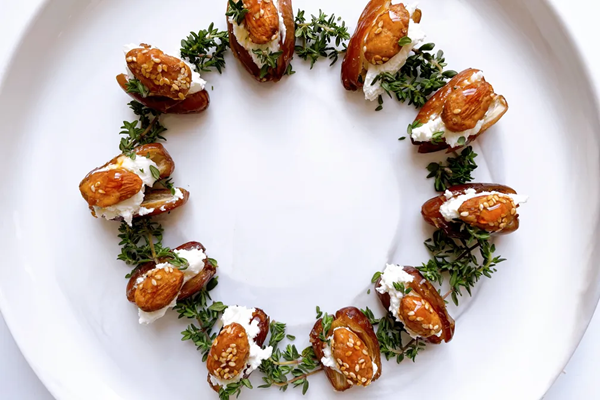 Goat-cheese-stuffed dates