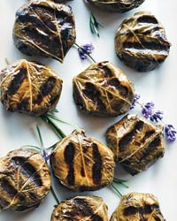 Goat-cheese-stuffed grape leaves