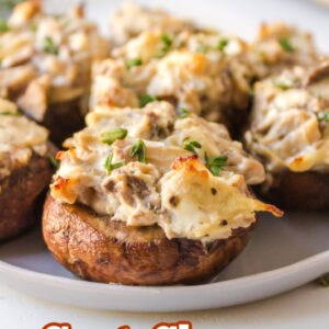 Goat cheese stuffed mushrooms