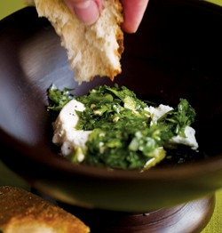Goat cheese with mojo verde