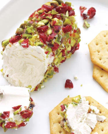 Goat cheese with pistachios and cranberries