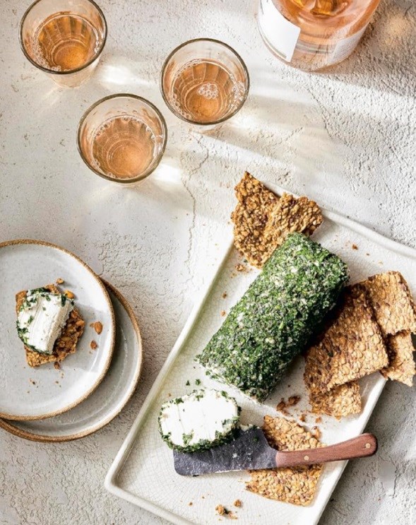 Goat-style cheese rolled in herbs