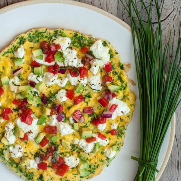 Goat's cheese and herb omelette