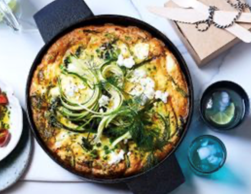 Goat's cheese and vegie frittata