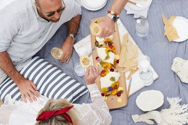 Goat's cheese platter with mandarin preserve