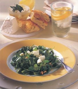 Goat’s cheese with a watercress and lamb’s lettuce salad