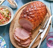 Gochujang & ginger beer glazed holiday ham