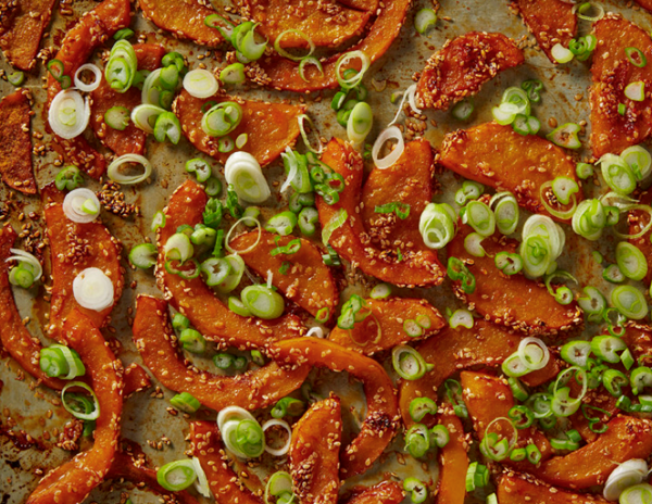 Gochujang-and-sesame-roasted winter squash