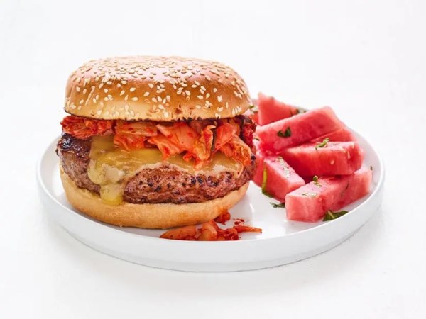 Gochujang butter burgers with watermelon fries 